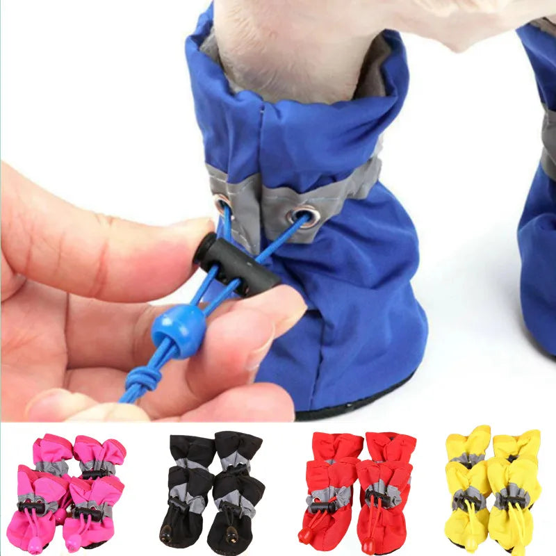 Waterproof Dog Shoes – 4Pcs Anti-Slip Pet Booties for Small Dogs and Cats