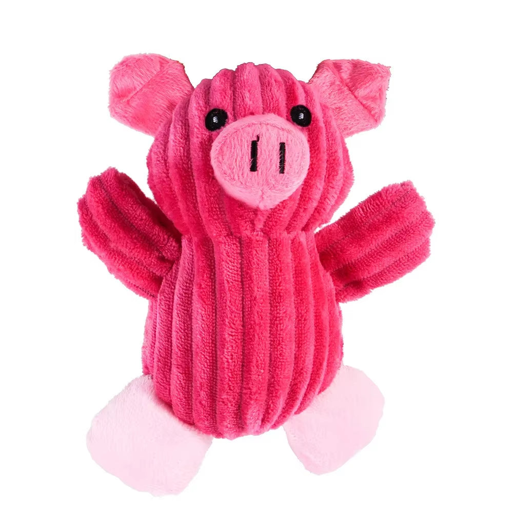 Plush Dog Toy Animals – Bite-Resistant Squeaky Toys for Small and Large Dogs