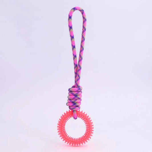 Spiked Dog Toy Ring – Interactive Chew Toy for Teeth Cleaning and Training