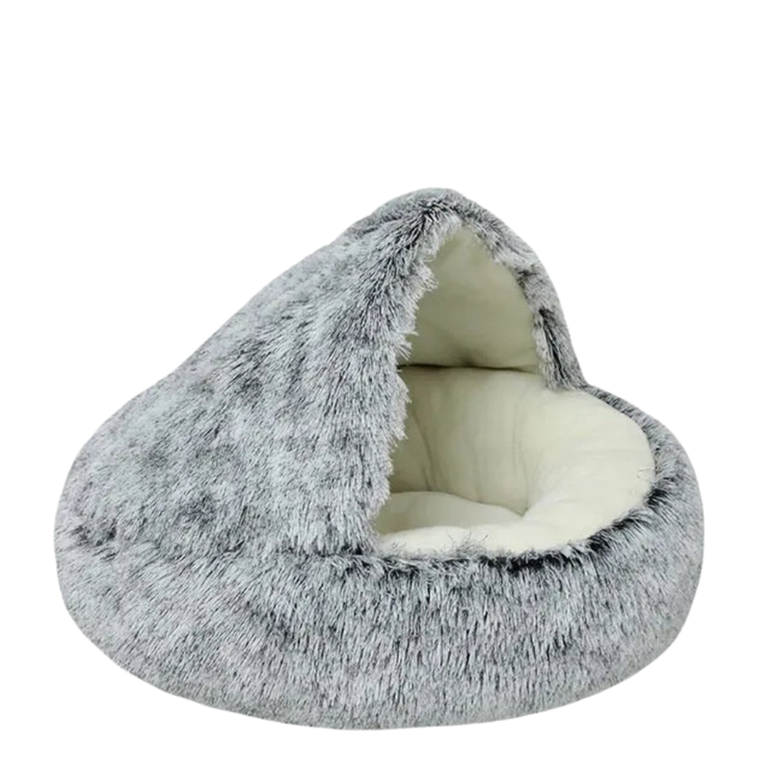 Cozy Pet Bed with Cover – 2-in-1 Plush Sleeping Nest for Cats and Small Dogs