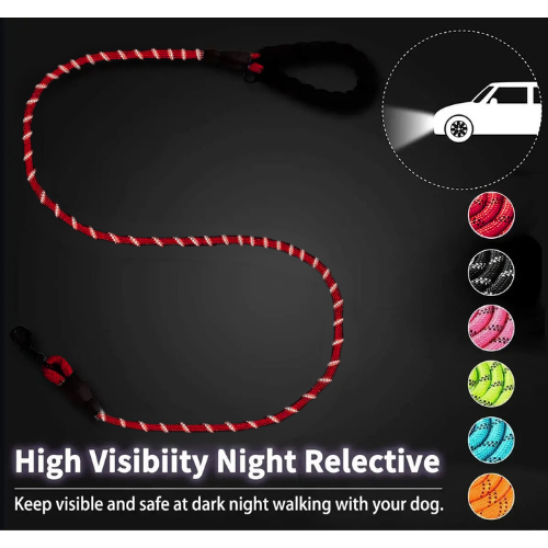 Heavy-Duty Reflective Dog Leash for All Sizes – Strong, Durable Leash for Big, Medium, and Small Dogs