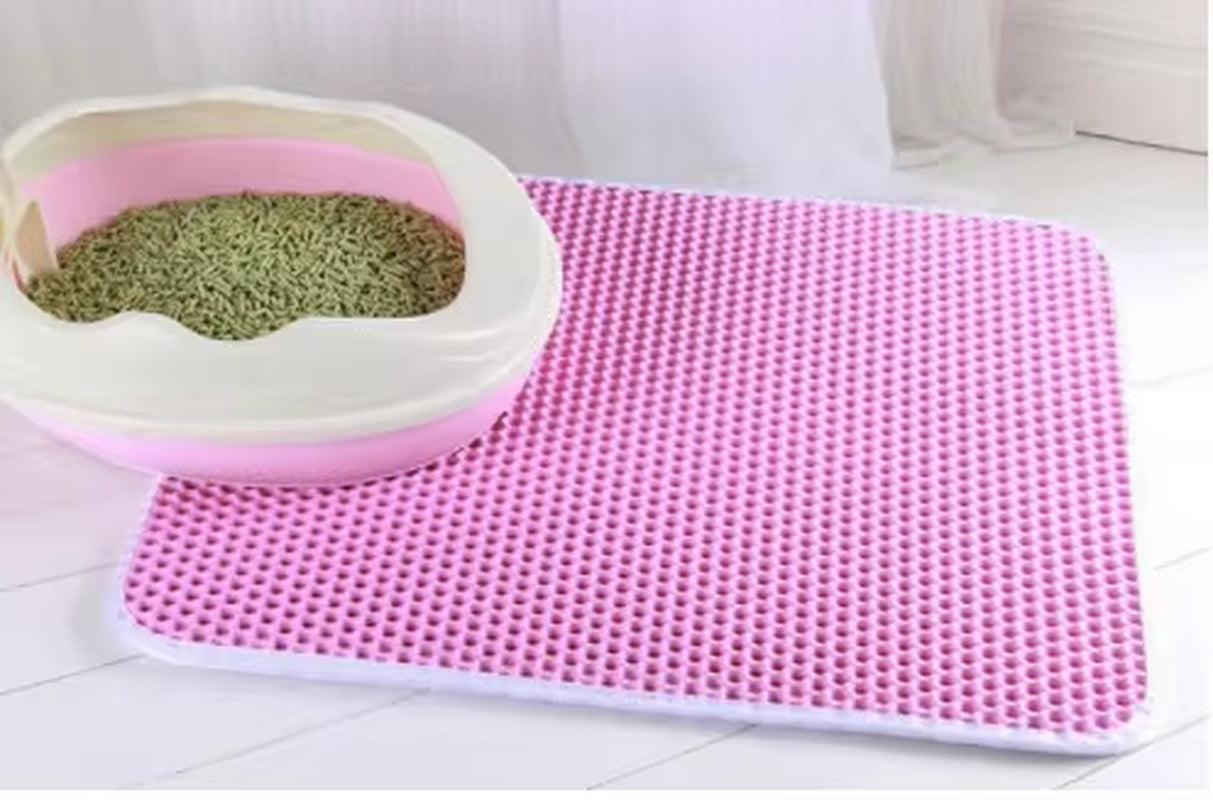 Double Layer Cat Litter Mat – Waterproof and Washable Litter Box Pad