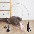 Bild in Galerie-Betrachter laden, Cat Feather Teaser Toy – Interactive Wand with Bell and Suction Cup for Playful Cats
