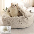 Bild in Galerie-Betrachter laden, Cozy Pet Bed with Cover – 2-in-1 Plush Sleeping Nest for Cats and Small Dogs
