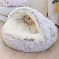 Bild in Galerie-Betrachter laden, Cozy Pet Bed with Cover – 2-in-1 Plush Sleeping Nest for Cats and Small Dogs
